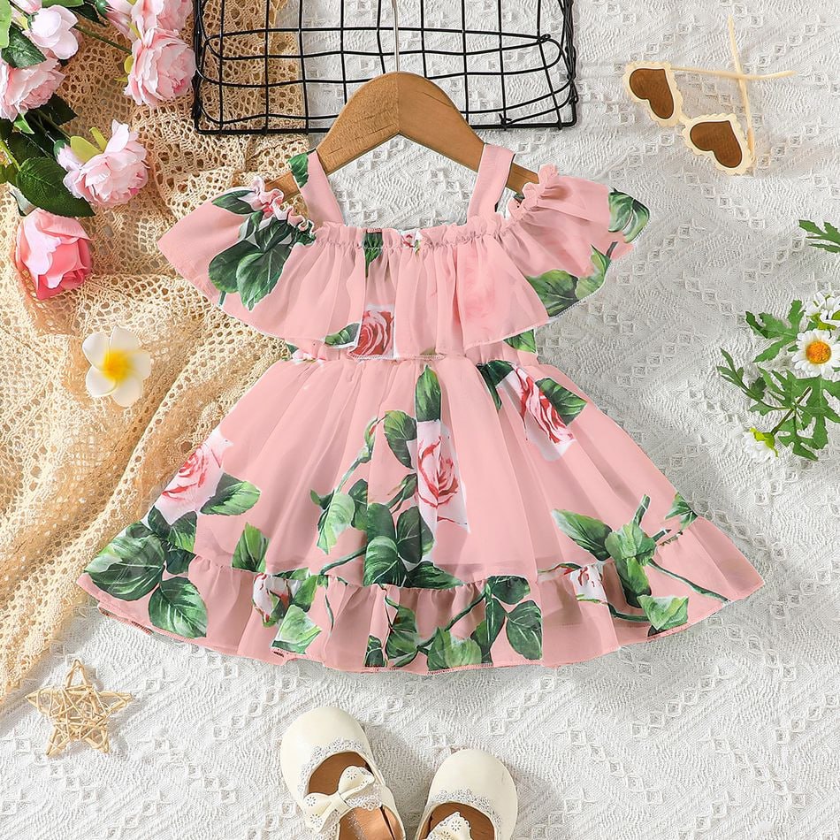 Girls pink floral dress